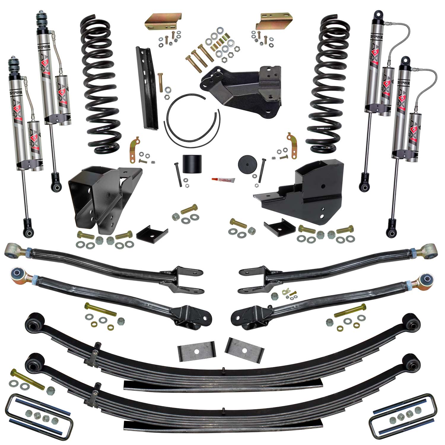 Skyjacker 4 in. Lift Kit with 4-Link Conversion and ADX 2.0 Remote Reservoir Shocks. F234024KS-X