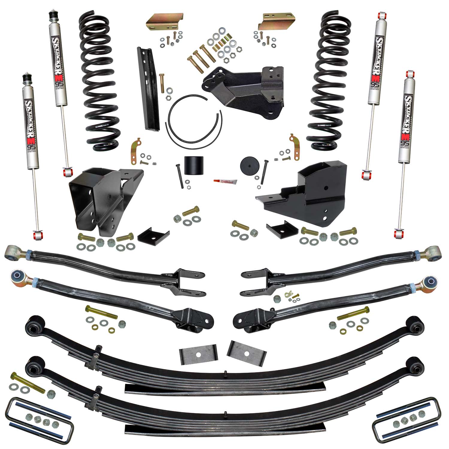 Skyjacker 4 in. Lift Kit with Coils; Leafs; 4-Link Conversion and M95 Monotube Shocks. F234024KS-M