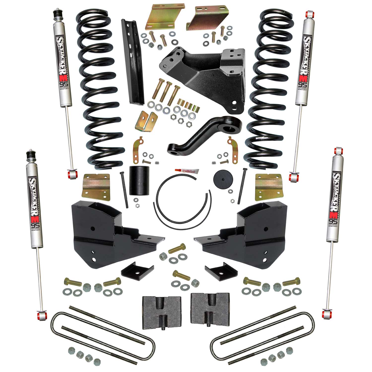 Skyjacker 6 in. Suspension Lift Kit with Front Coils; Rear Blocks;/M95 Monotube Shocks. F23651K-M