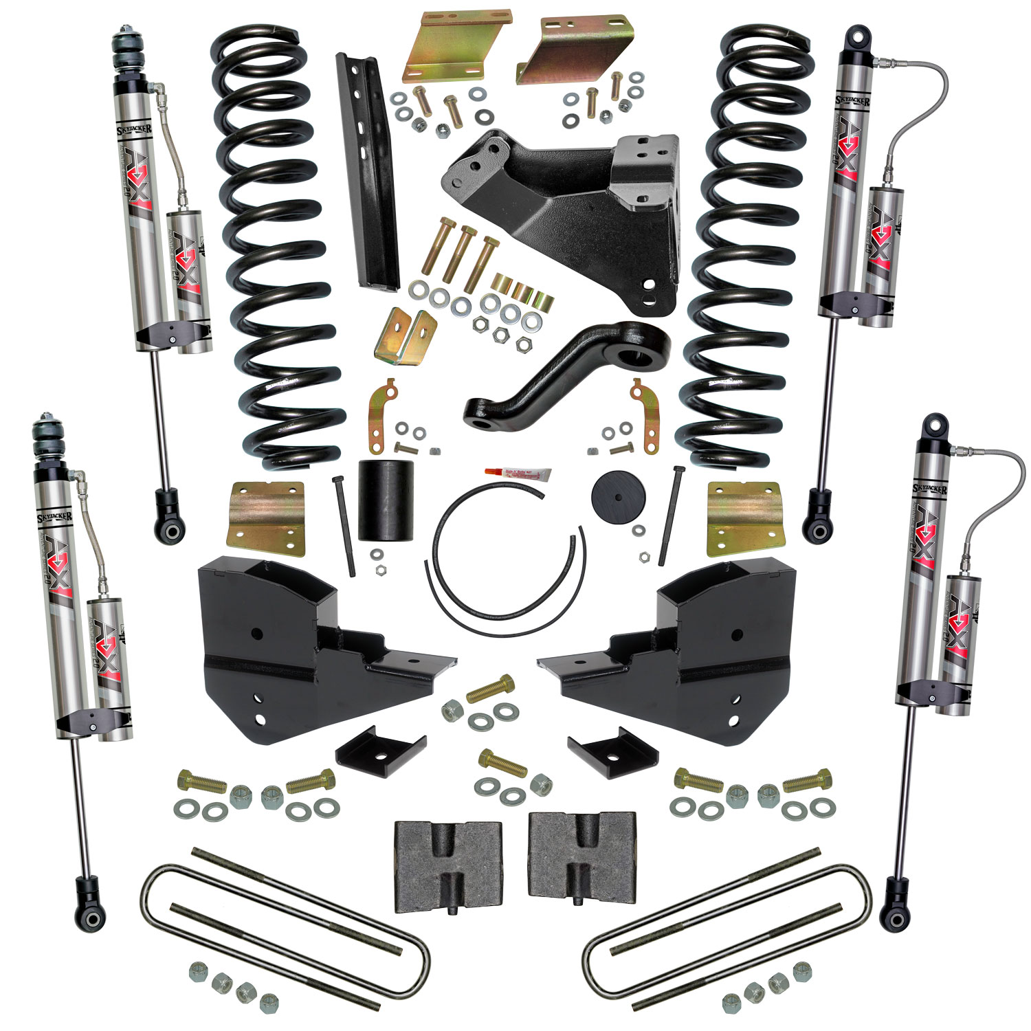 Skyjacker 6 in. Lift Kit with Coils; Blocks; and ADX 2.0 Remote Reservoir Shocks. F23651K-X
