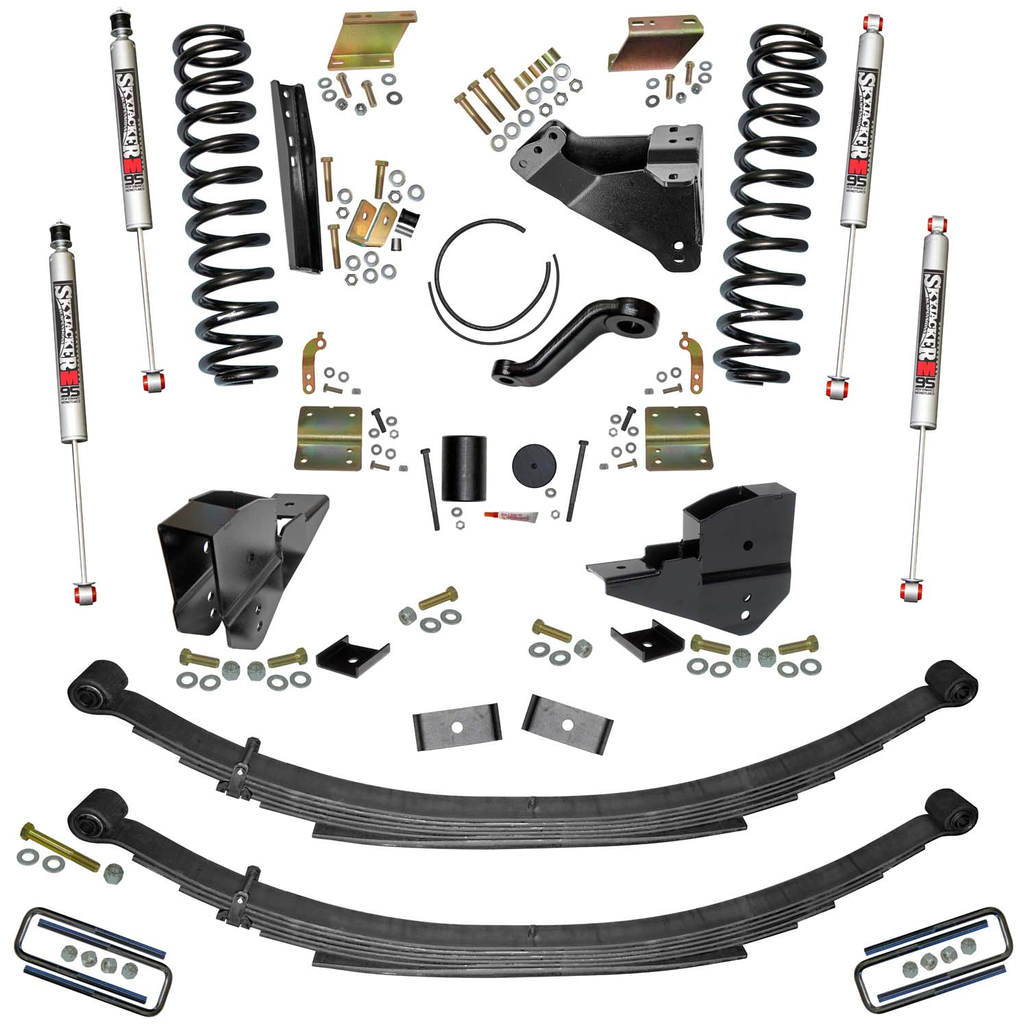 Skyjacker 6 In. Lift Kit with Front Coils; Rear Leaf Springs;/M95 Monotube Shocks. F23651KS-M
