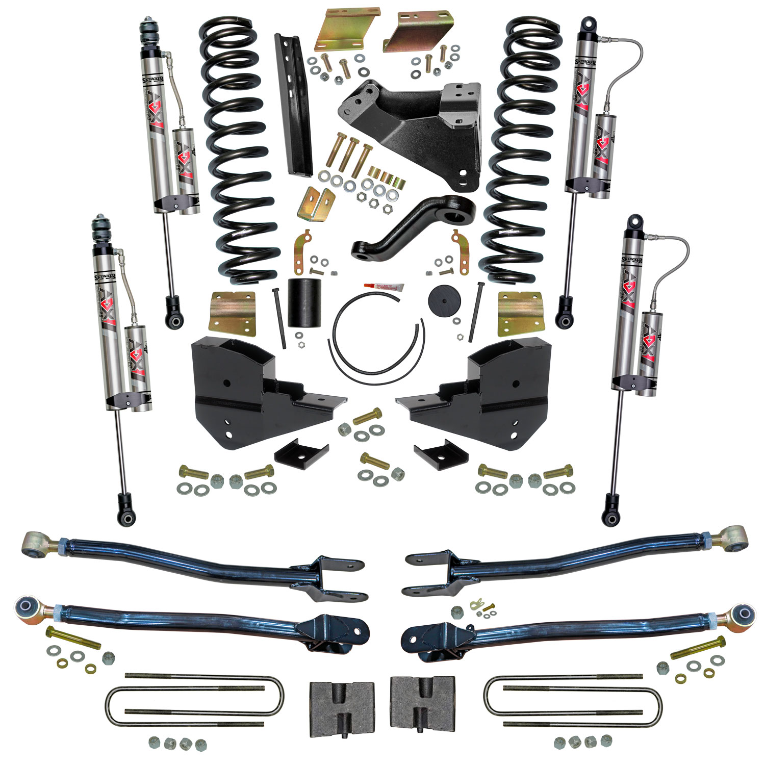 Skyjacker 6 in. Lift Kit with 4-Link Conversion and ADX 2.0 Remote Reservoir Shocks. F236524K-X