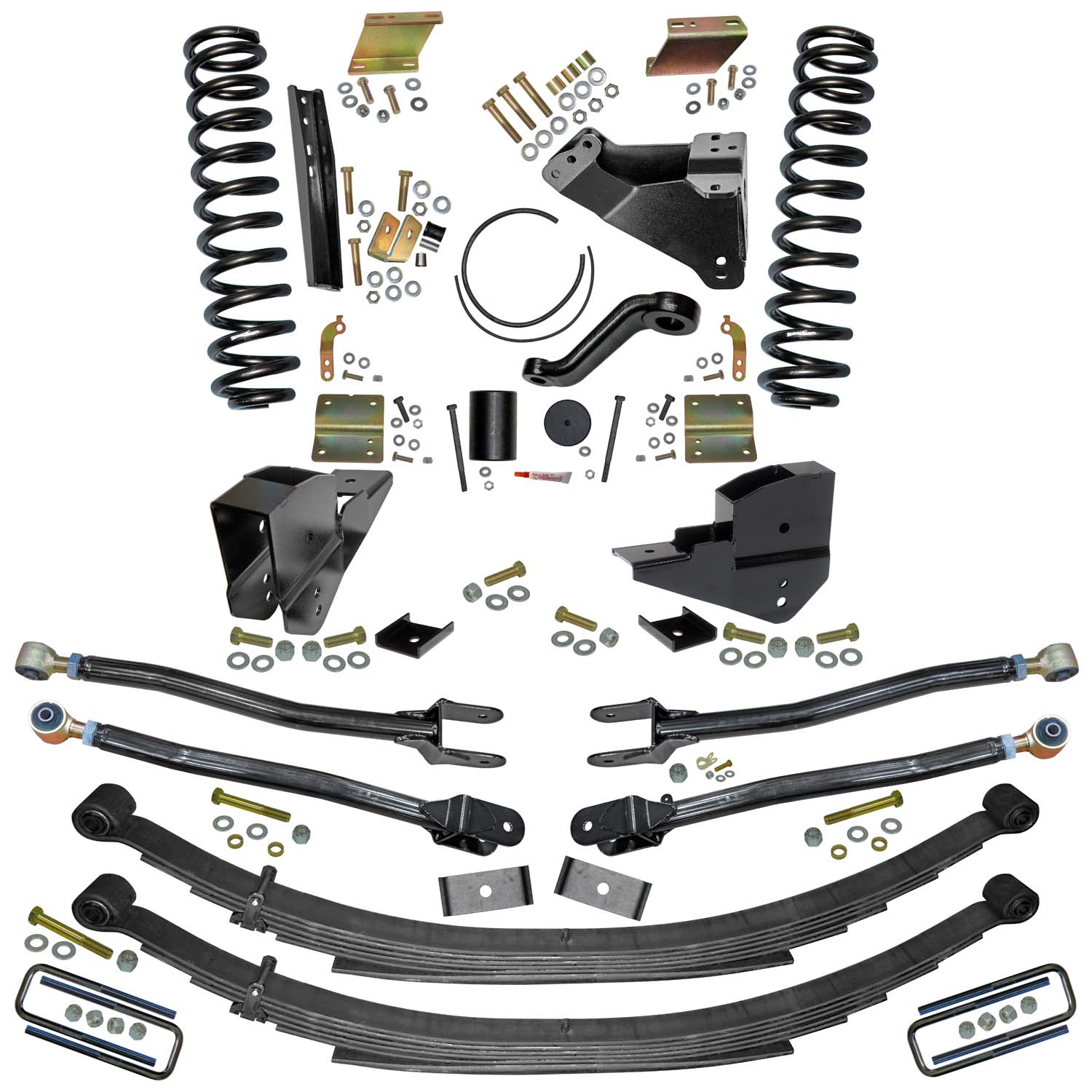 Skyjacker 6 In. Lift Kit with Front Coils; Rear Leaf Springs; And 4-Link Conversion. F236524KS