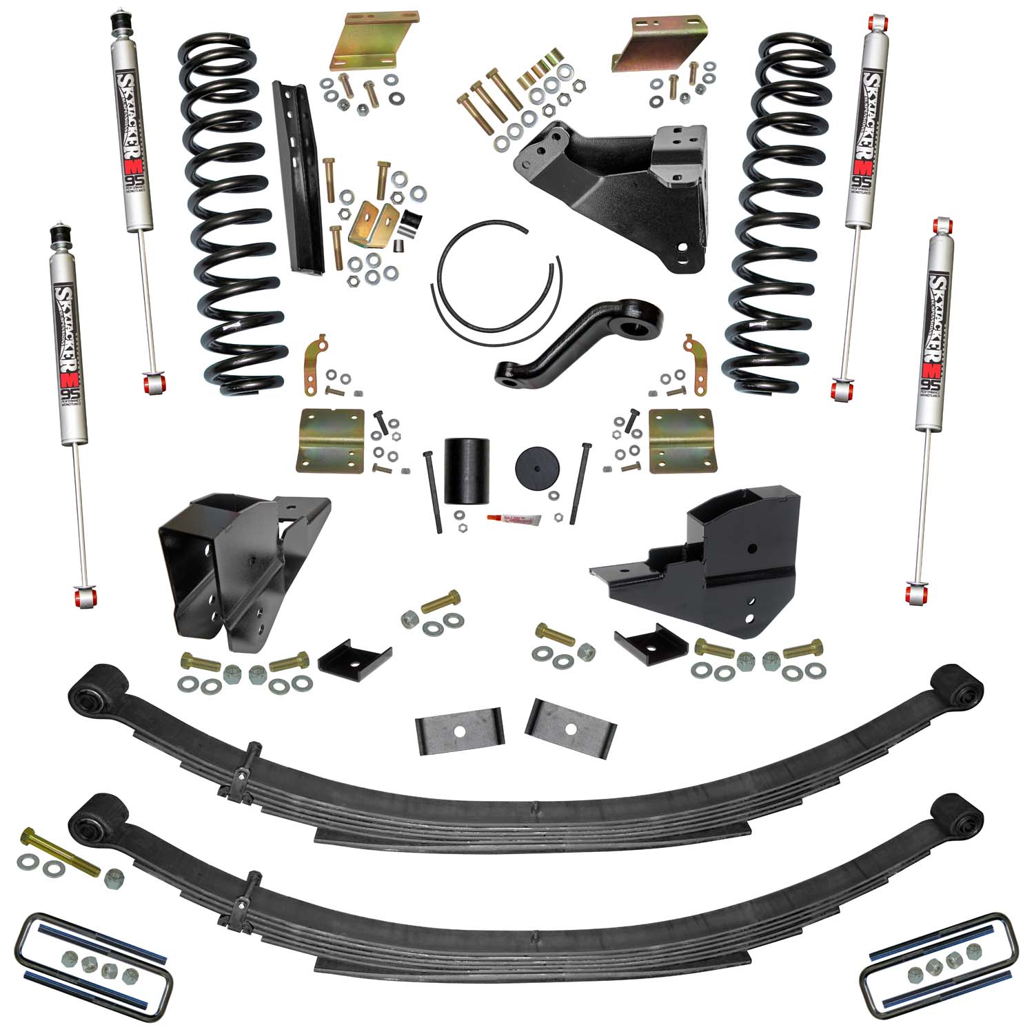Skyjacker 6 in. Lift Kit with Front Coils, Rear Leaf Springs, & M95 Monotube Shocks. F23601KS-M