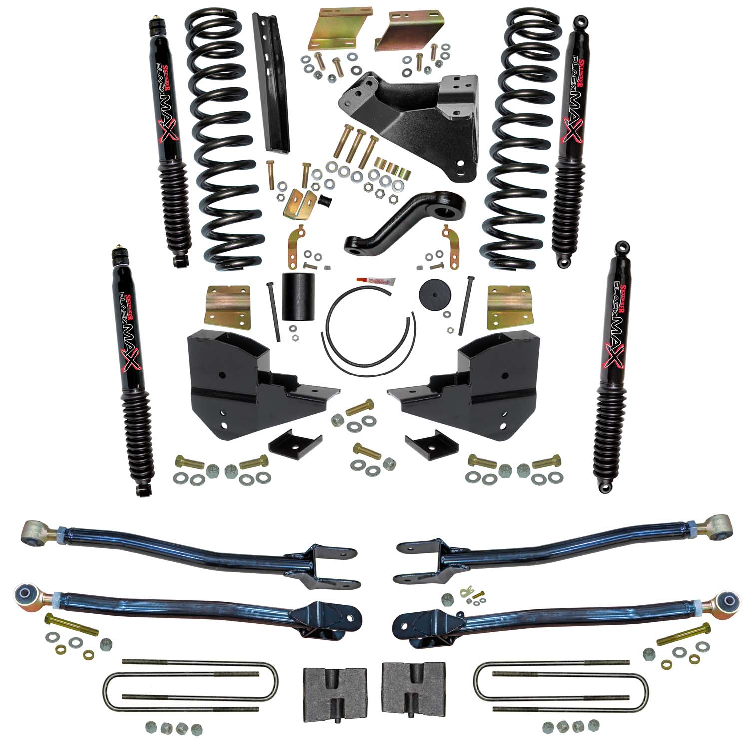 Skyjacker 6 in. Suspension Lift Kit with 4-Link Conversion and Black MAX Shocks. F236024K-B