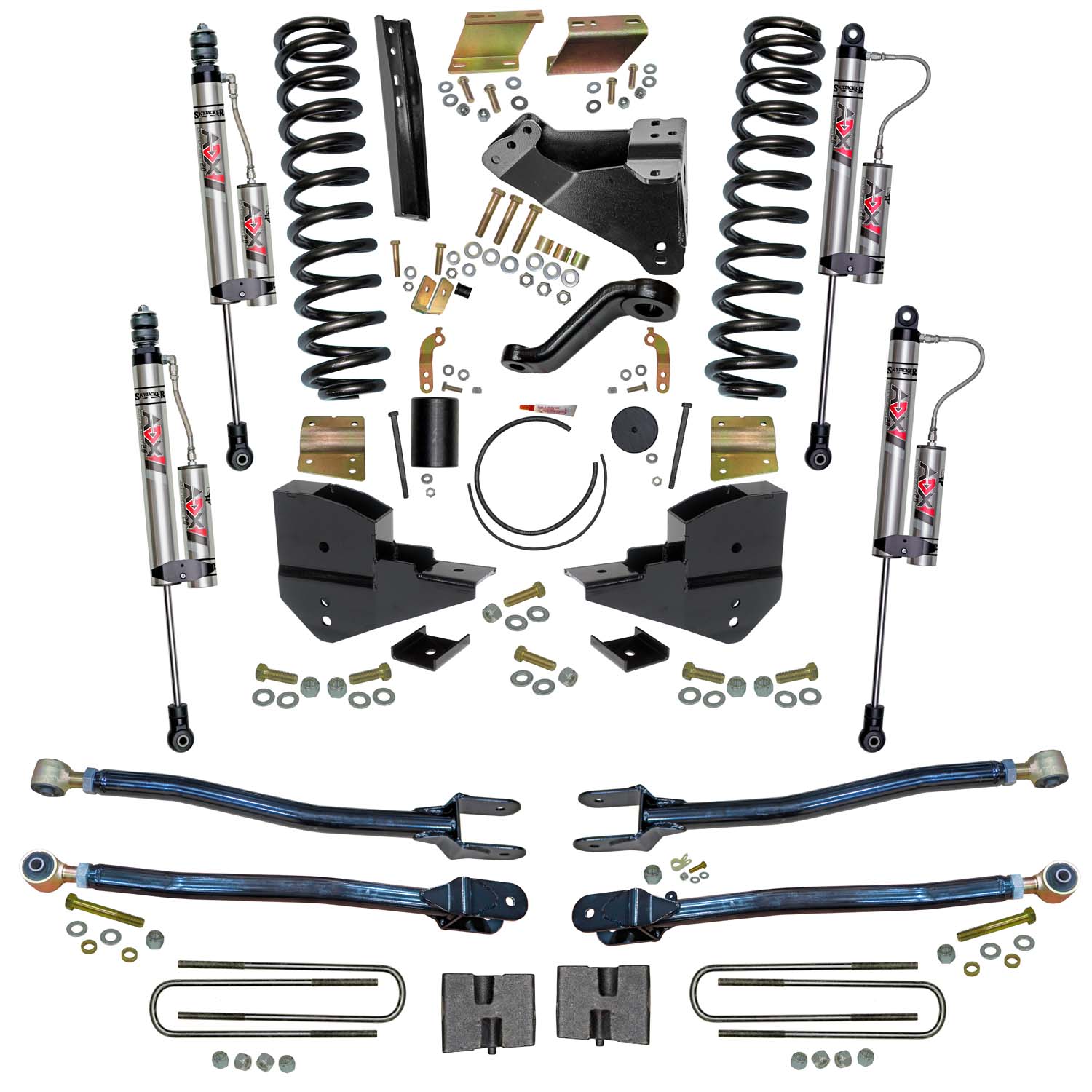 Skyjacker 6 in. Lift Kit with 4-Link Conversion and ADX 2.0 Remote Reservoir Shocks. F236024K-X