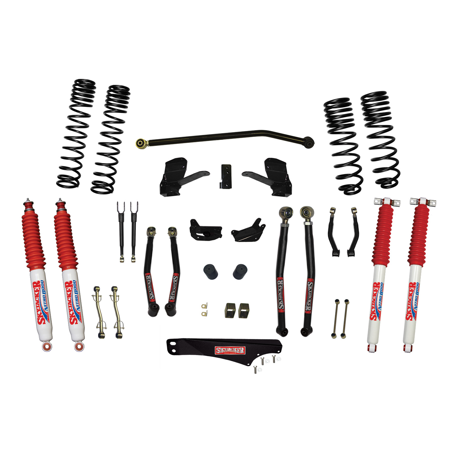 Skyjacker 4 Inch Dual Rate Long Travel Long Arm Suspension Lift Kit/Nitro 8000 Shocks JK40LKLT-SX-N