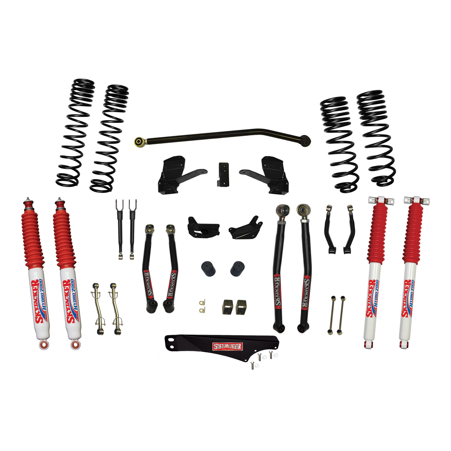 Skyjacker 4 Inch Dual Rate Long Travel Long Arm Suspension Lift Kit/Hydro 7000 Shocks JK40LKLT-SX-H