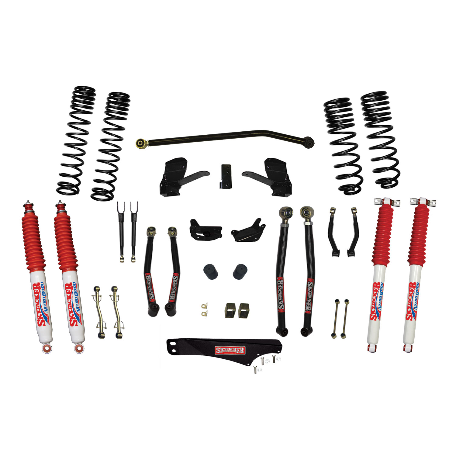 Skyjacker 5 Inch Dual Rate Long Travel Long Arm Suspension Lift Kit/Nitro 8000 Shocks JK50LKLT-SX-N