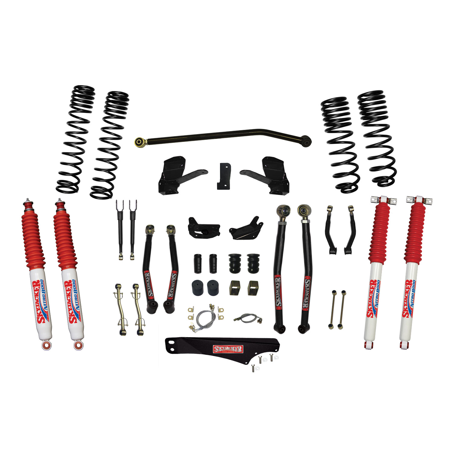 Skyjacker 6 Inch Dual Rate Long Travel Long Arm Suspension Lift Kit/Nitro 8000 Shocks JK60LKLT-SX-N
