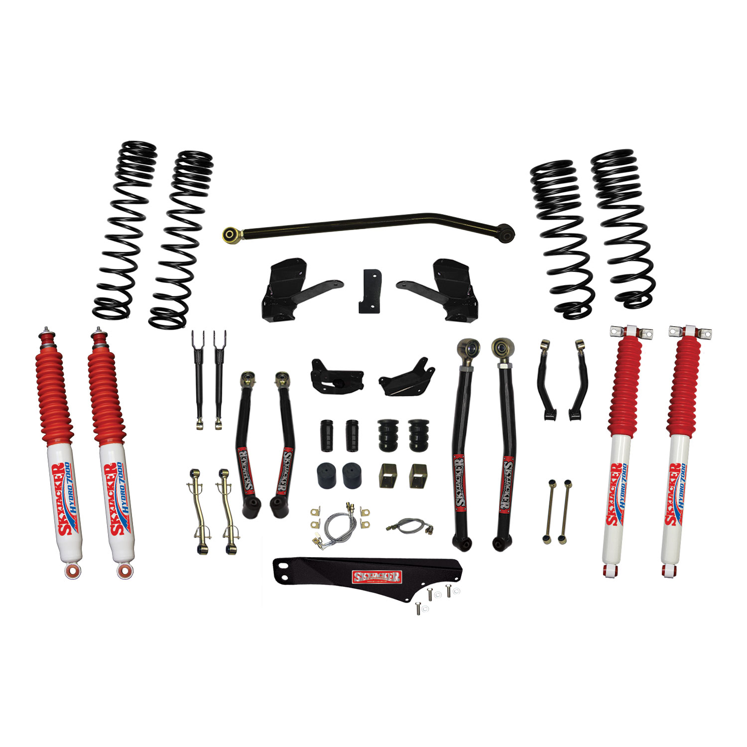 Skyjacker 6 Inch Dual Rate Long Travel Long Arm Suspension Lift Kit/Hydro 7000 Shocks JK60LKLT-SX-H