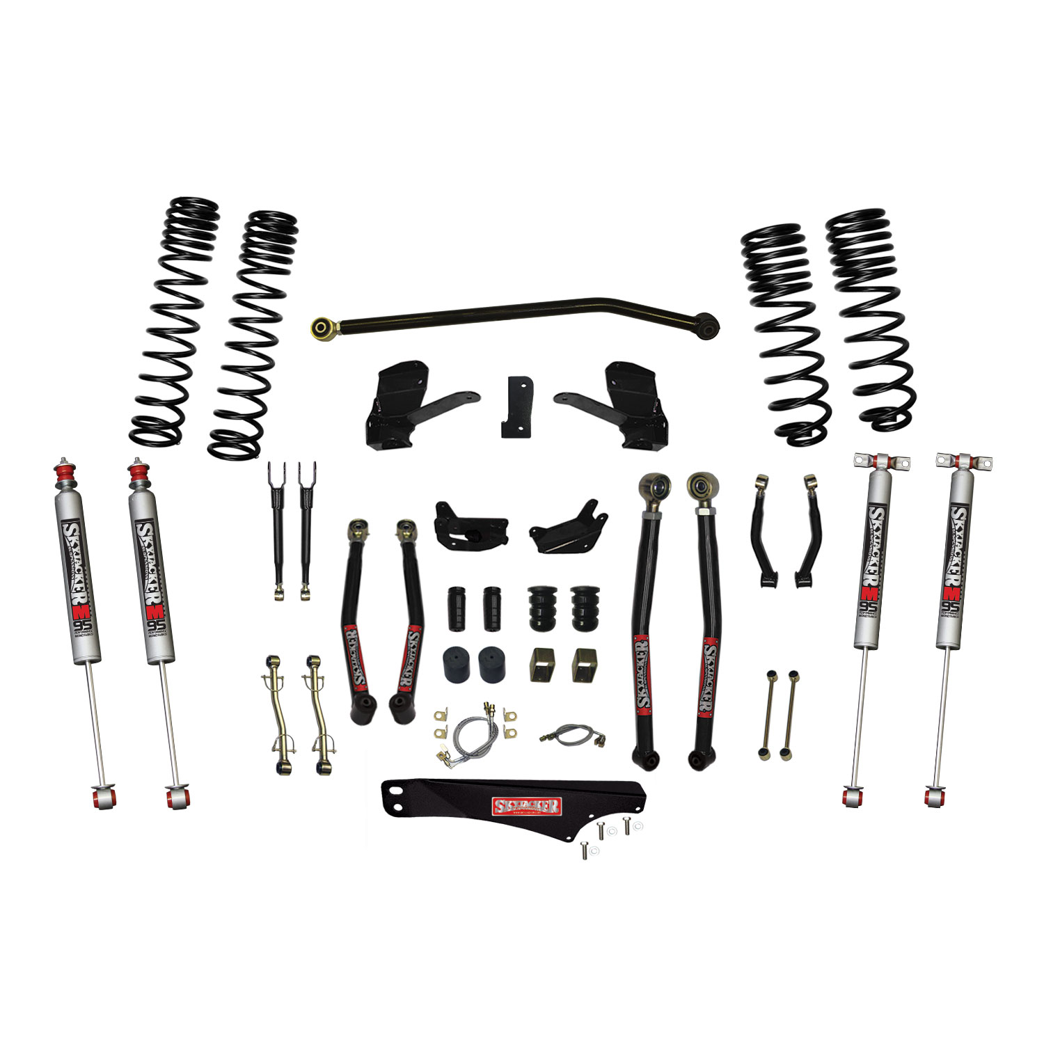 Skyjacker 7 Inch Dual Rate Long Travel Long Arm Suspension Lift Kit/M95 Monotube Shocks JK70LKLT-SX-M