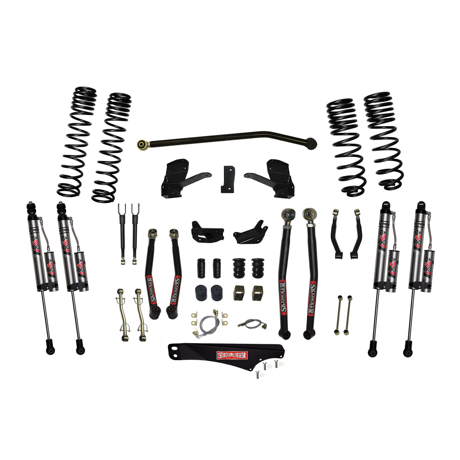 Skyjacker 7 in. Long Arm Suspension Lift System With ADX 2.0 Remote Reservoir Shocks. JK70LKLT-SX-X