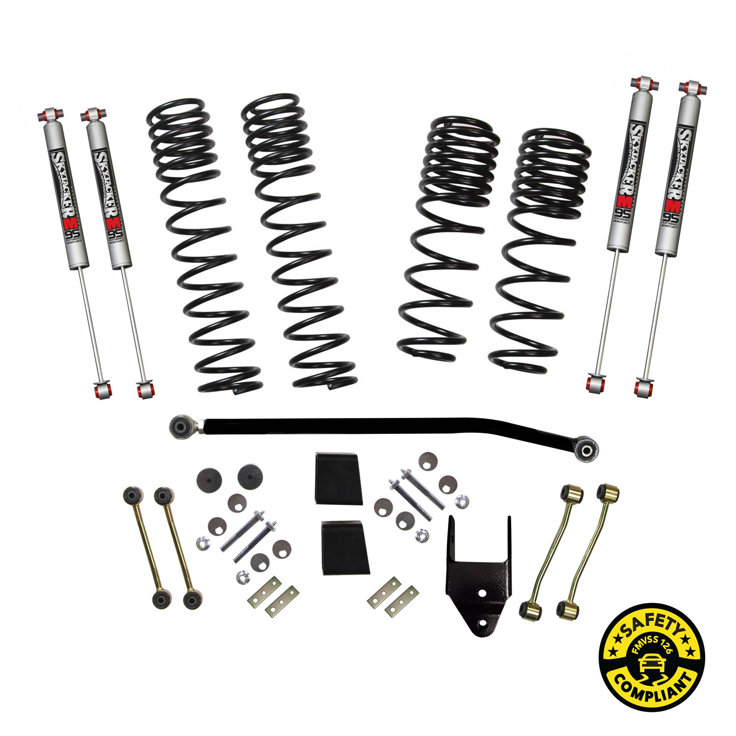 Skyjacker 3.5-4in. Coil Spring Lift Incl. (4) M95 Shocks Adj. Frnt Track Bar JL40RBPMLT