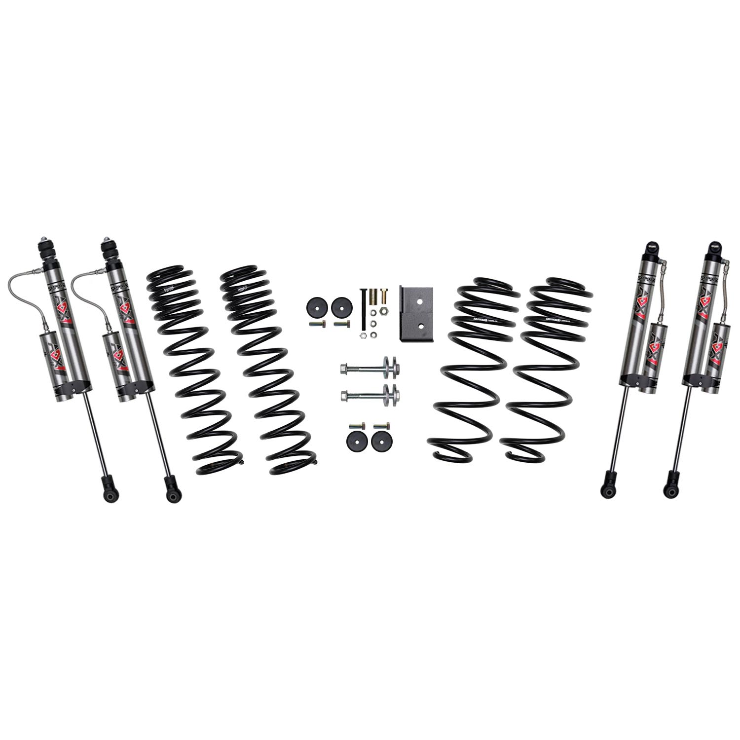 Skyjacker 2.5 in. Suspension Lift System With ADX 2.0 Remote Reservoir Shocks. TJ25BKXLT