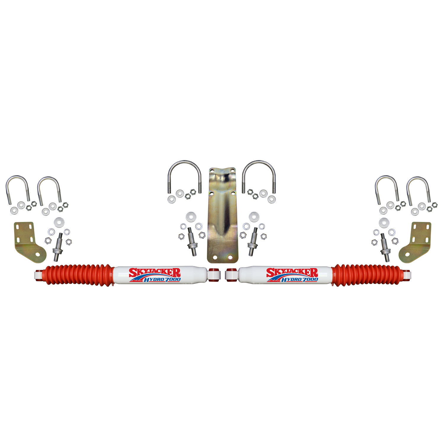 Skyjacker 7000 Dual Stabilizer Kit With White Cylinders and Red Boots. 7253