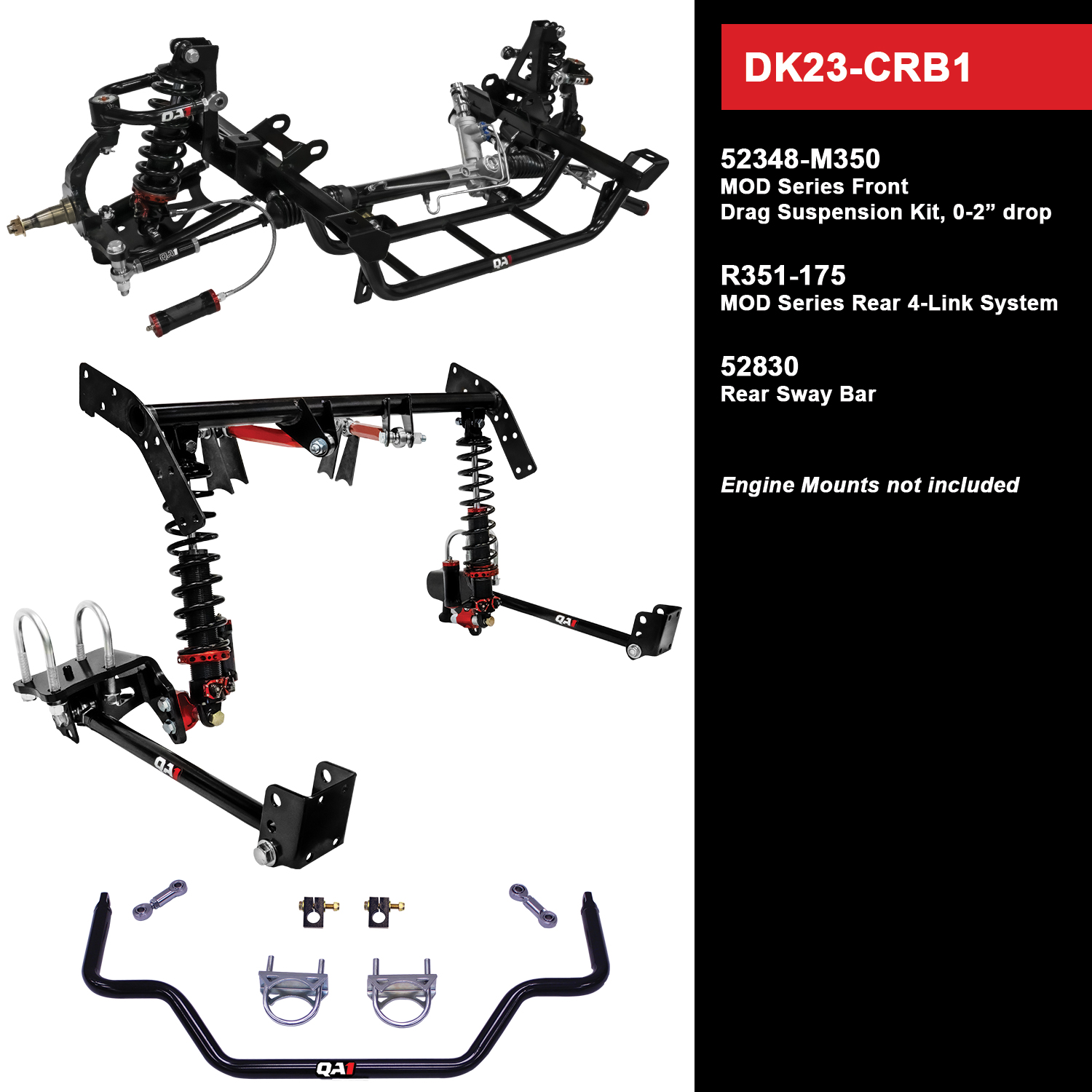 QA1 Drag Kit Level 3, Mopar B-Body DK23-CRB1