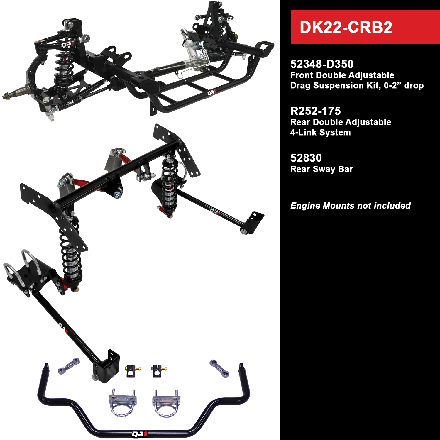 QA1 Drag Kit Level 2, Mopar B-Body DK22-CRB2