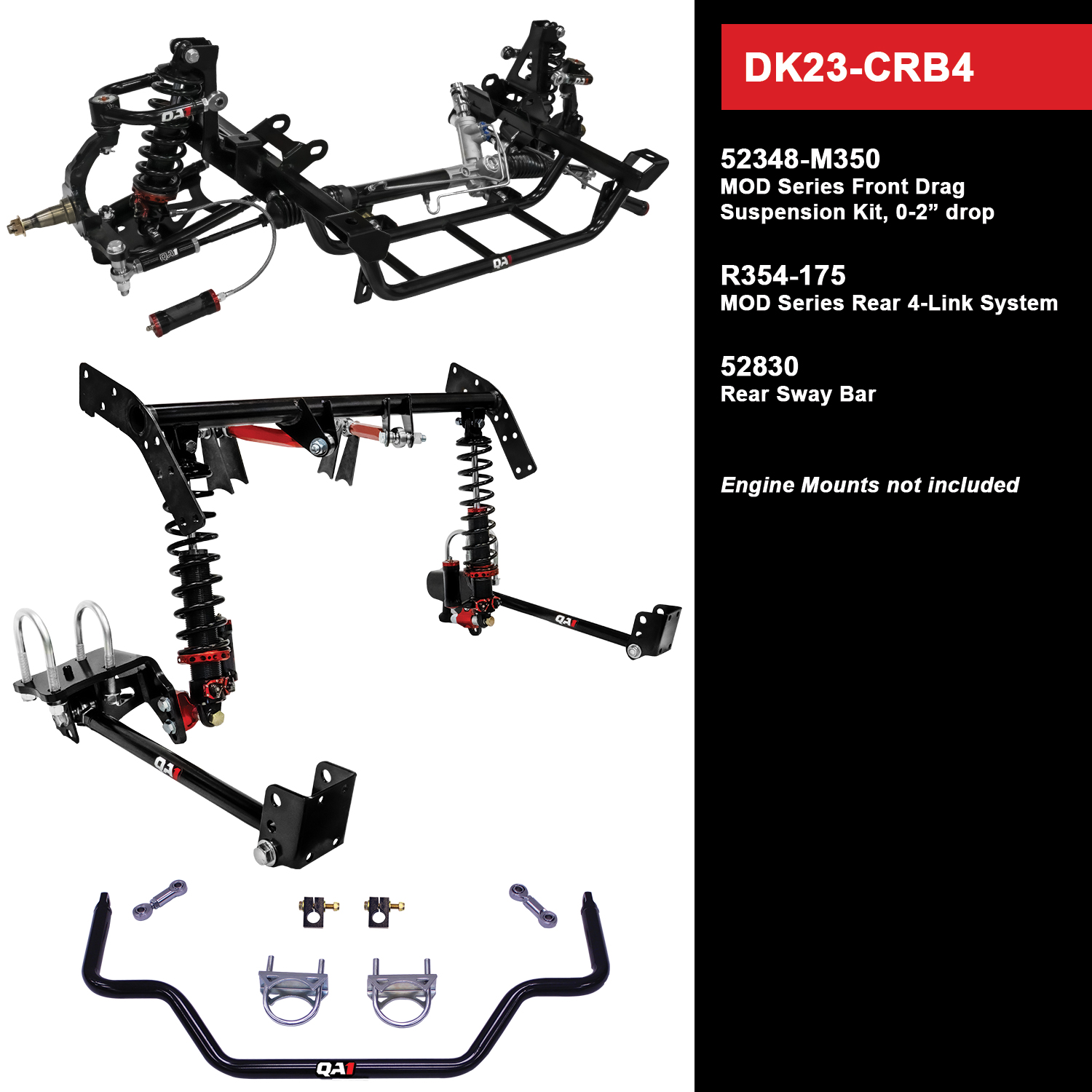 QA1 Drag Kit Level 3, Mopar B-Body DK23-CRB4
