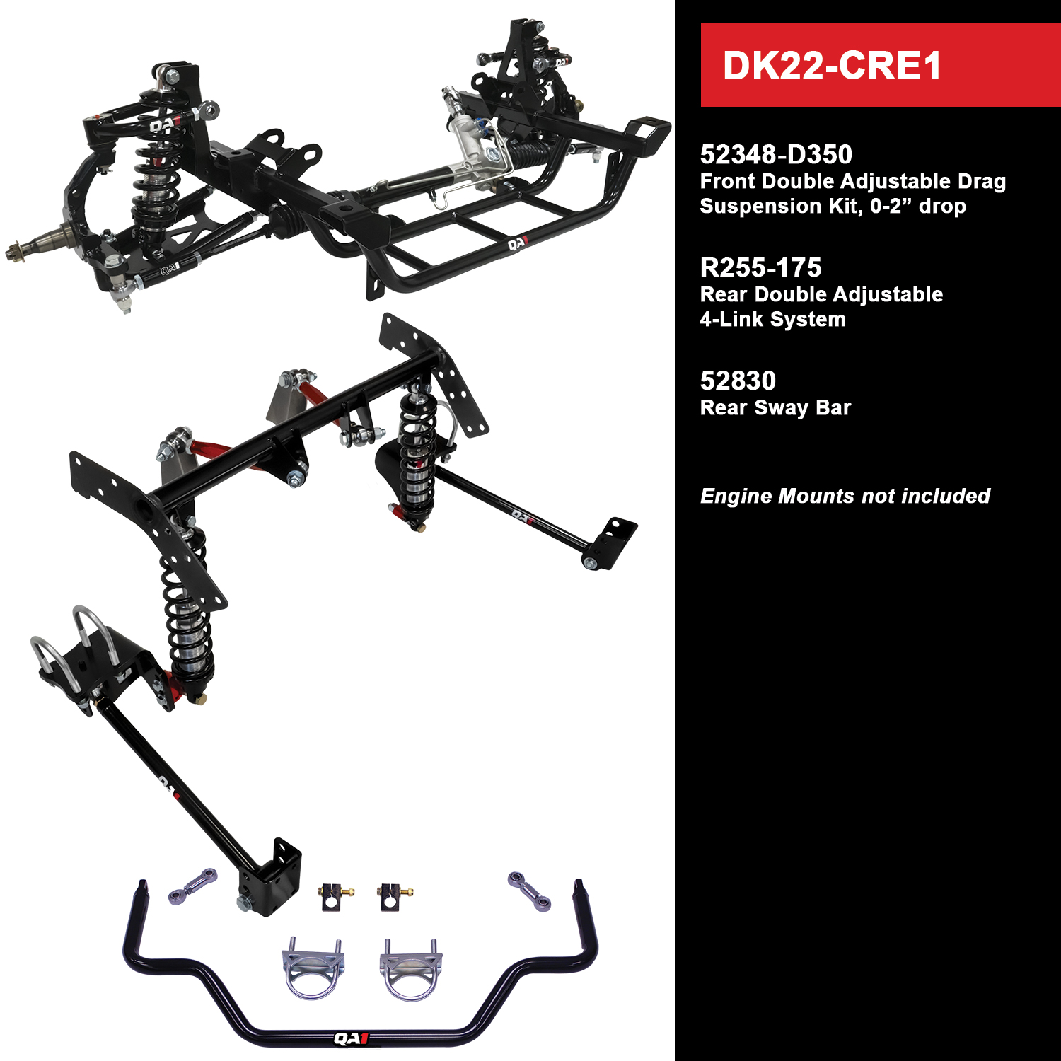 QA1 Drag Kit Level 2, Mopar E-Body DK22-CRE1