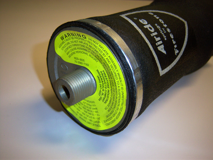 Ridetech Firestone 7012 rolling sleeve air spring, 5" diameter with 1/8" npt port. 90007012