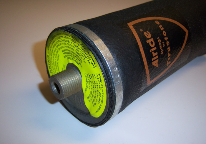 Ridetech Firestone 7076 rolling sleeve air spring, 4" diameter with 1/8" npt port. 90007076