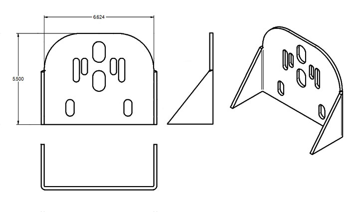 Ridetech Weld-On rear upper air spring bracket, uncoated. 90000004