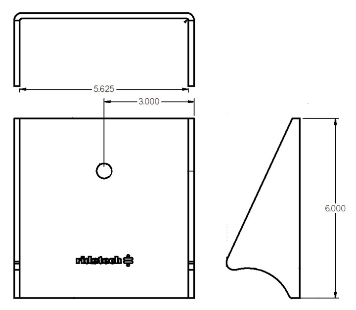 Ridetech Weld-on rear lower air spring bracket for 3" axle housing, uncoated. 90000001