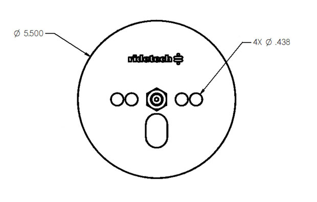 Ridetech Air spring patten plate with 7/16 nut, centered, 1/8" thick x 5.5" O.D. 90000027