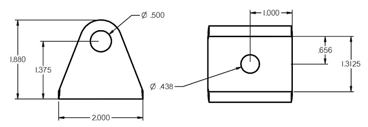 Ridetech Shock bracket, powder coat black. 90000034