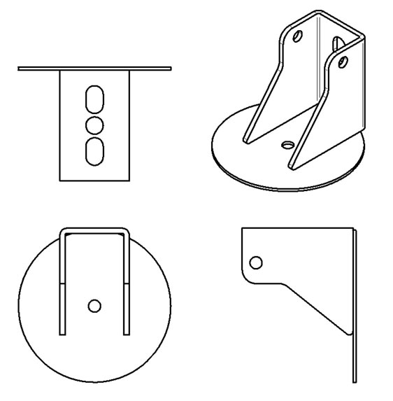 Ridetech Air spring bracket for Coil-Over to air conversion. 90000073