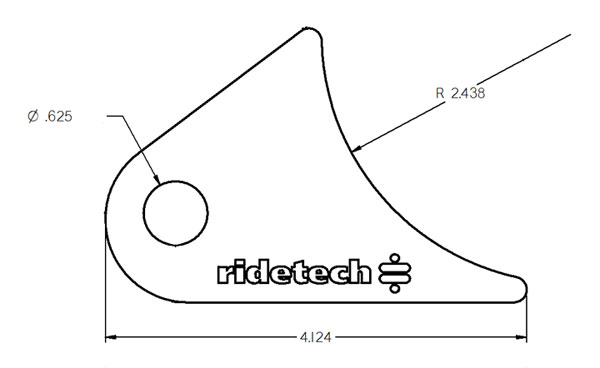 Ridetech Large rear tab for Tri Link, uncoated. For mounting upper bar to axle. 90000144