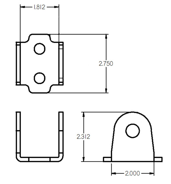 Ridetech Bolt-On panhard bar frame bracket, powder coated black. 90000332