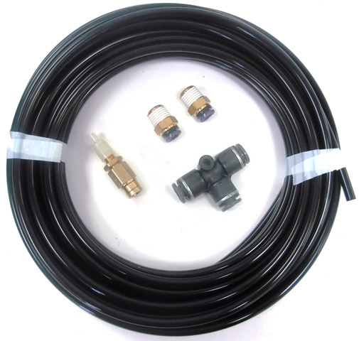 Ridetech Inflation kit with 30ft. 1/4" airline, 2 1/4" npt straights, 1 T and 1 schrader. 32000004