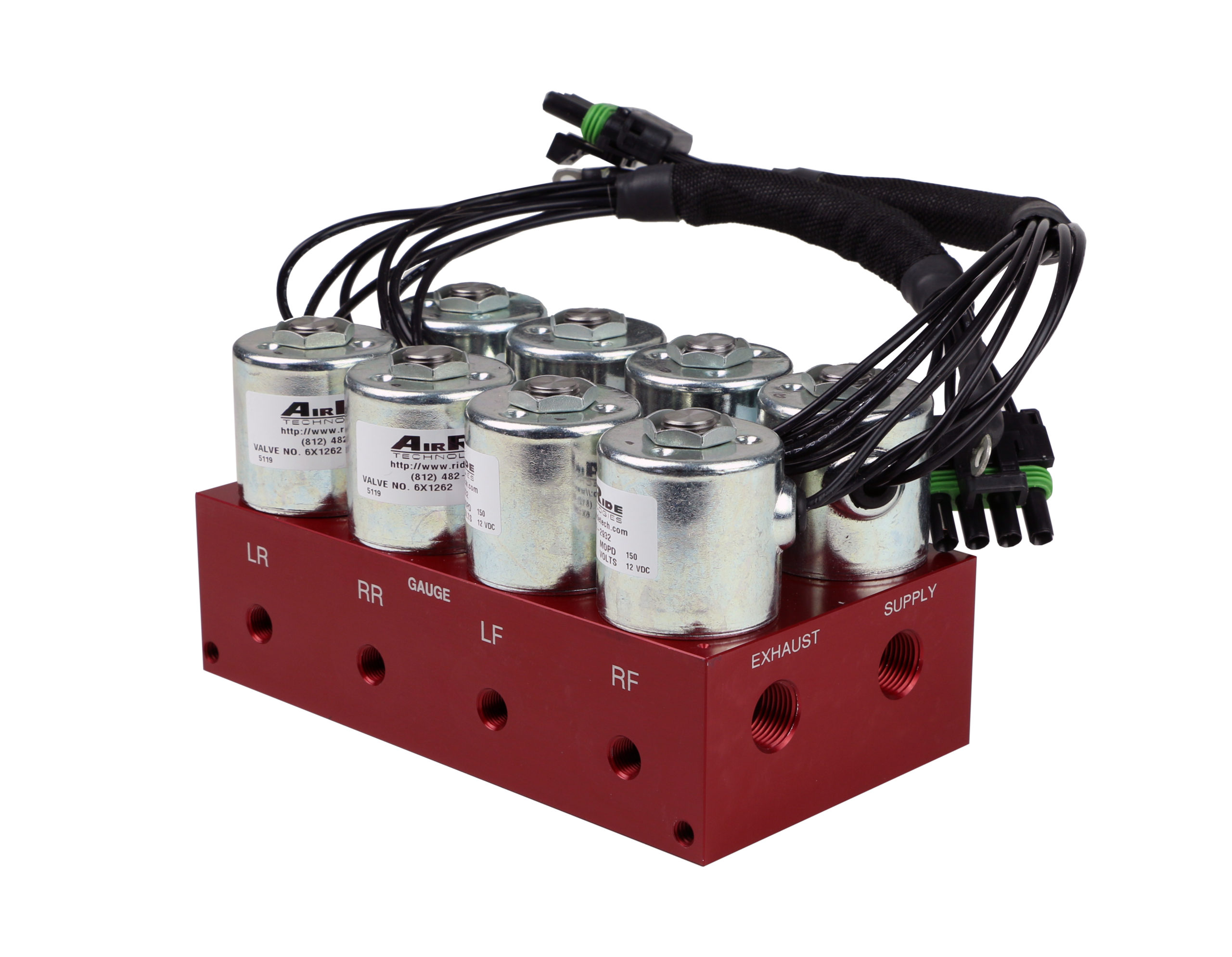 Ridetech BigRed 4-Way valve with 3/8" NPT ports. 31937400