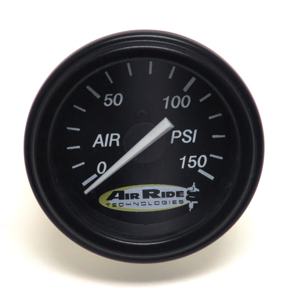 Ridetech Air Pressure Gauge, Single Needle, Black Face - 150psi. Includes fittings. 31960006