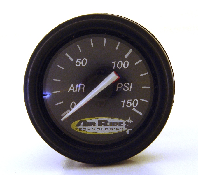 Ridetech Air Pressure Gauge, Dual Needle, Black Face - 150psi. 31960003