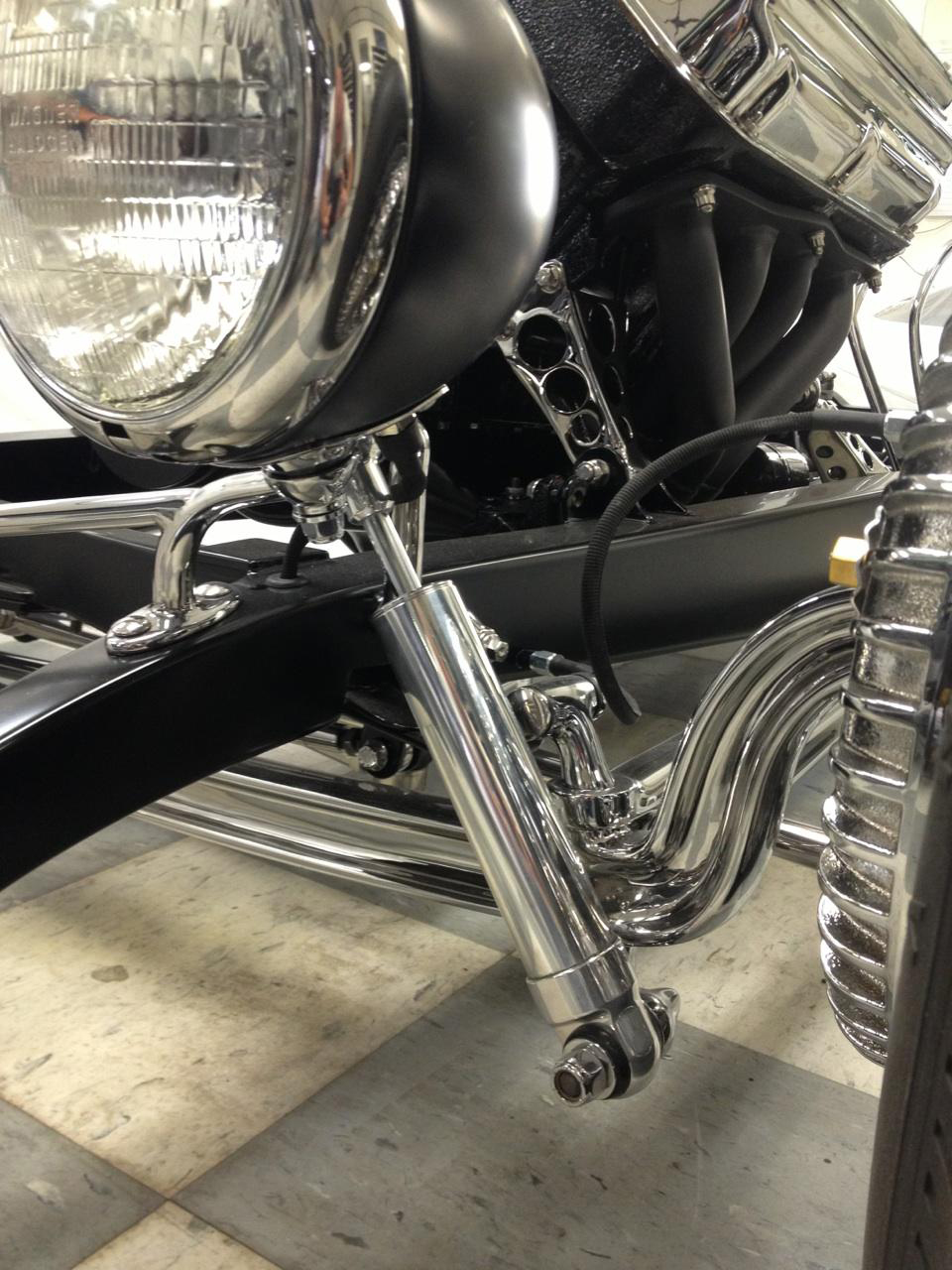 Ridetech Polished Hot Rod Shock, 3.3" stroke with exposed shaft, universal. 23339741