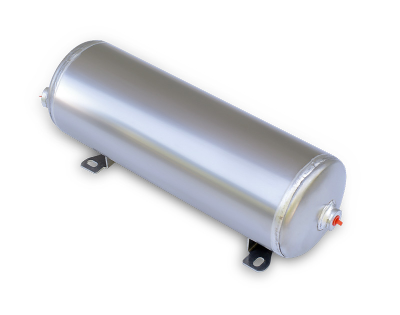 Ridetech 2 gallon aluminum air tank with two 1/4" npt ports and one 1/8" npt port. 31912100