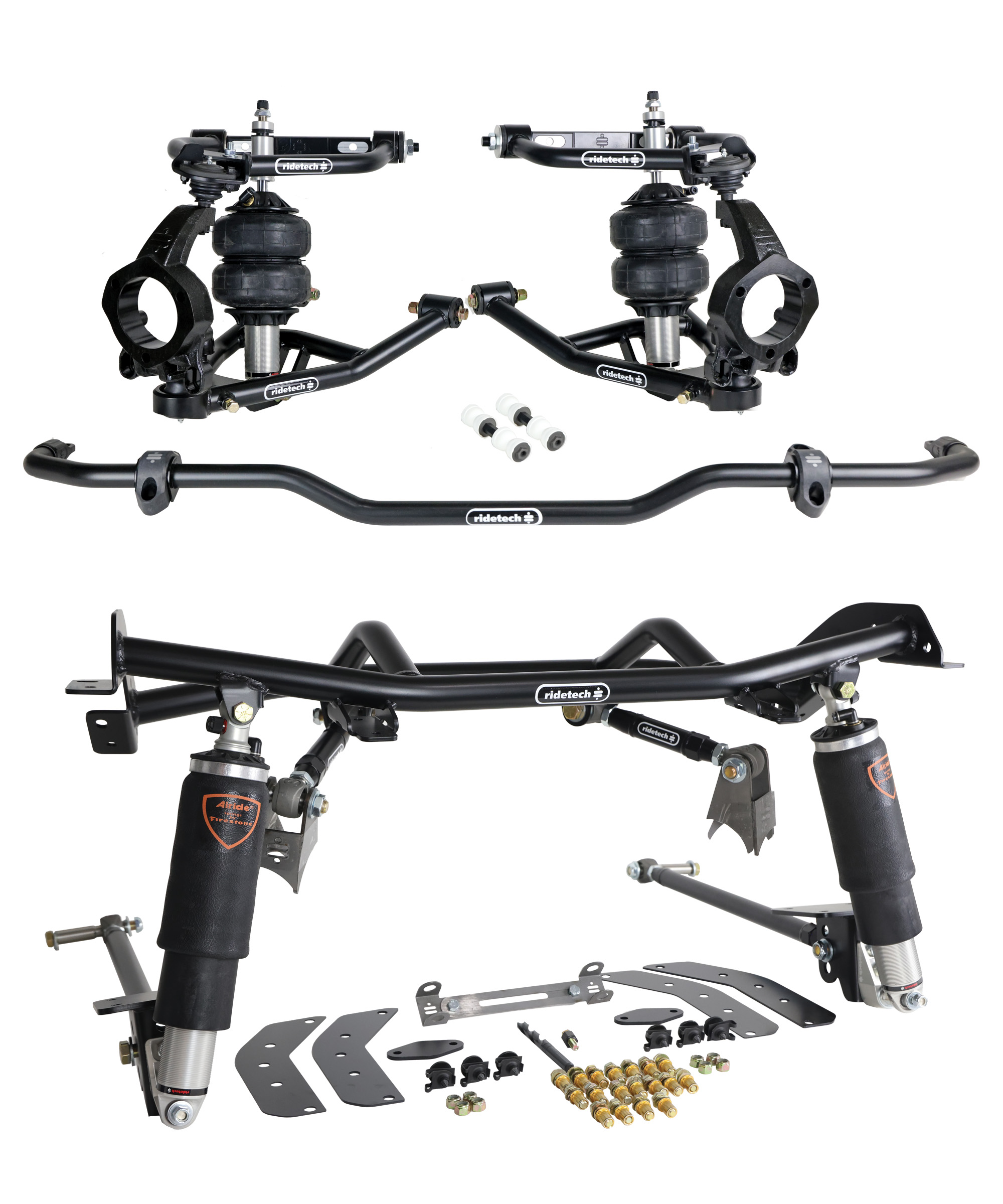 Ridetech HQ Air Suspension System with hub spindles for 1967-1969 GM F-Body. 11160296