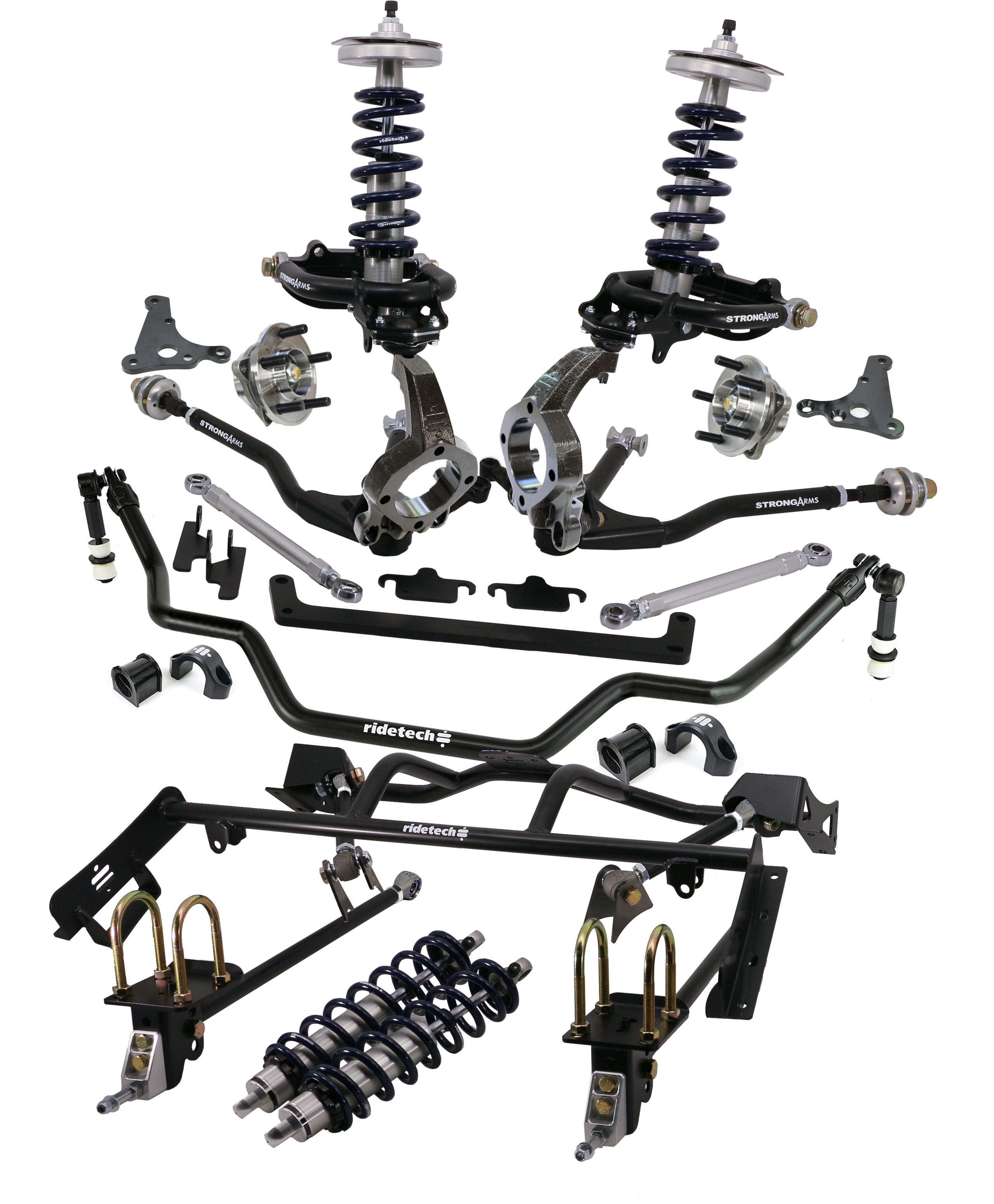 Ridetech HQ Coil-Over System with hub spindles for 1964-1966 Mustang. 12090203