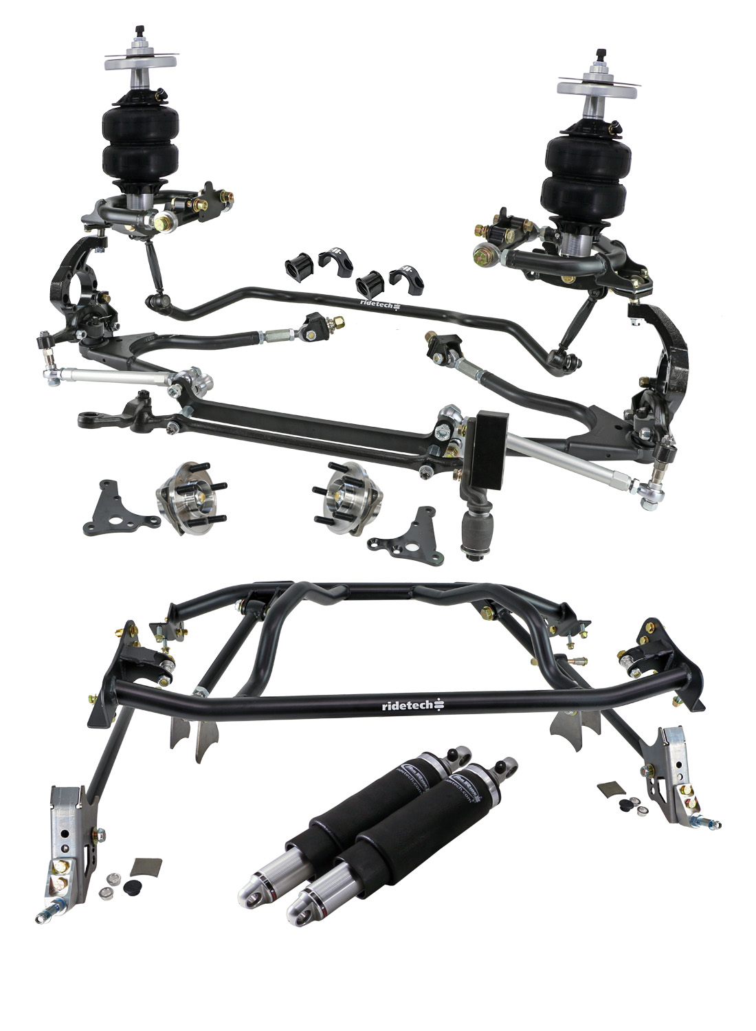 Ridetech HQ Air Suspension System with hub spindles for 1961-1965 Falcon. 12280296