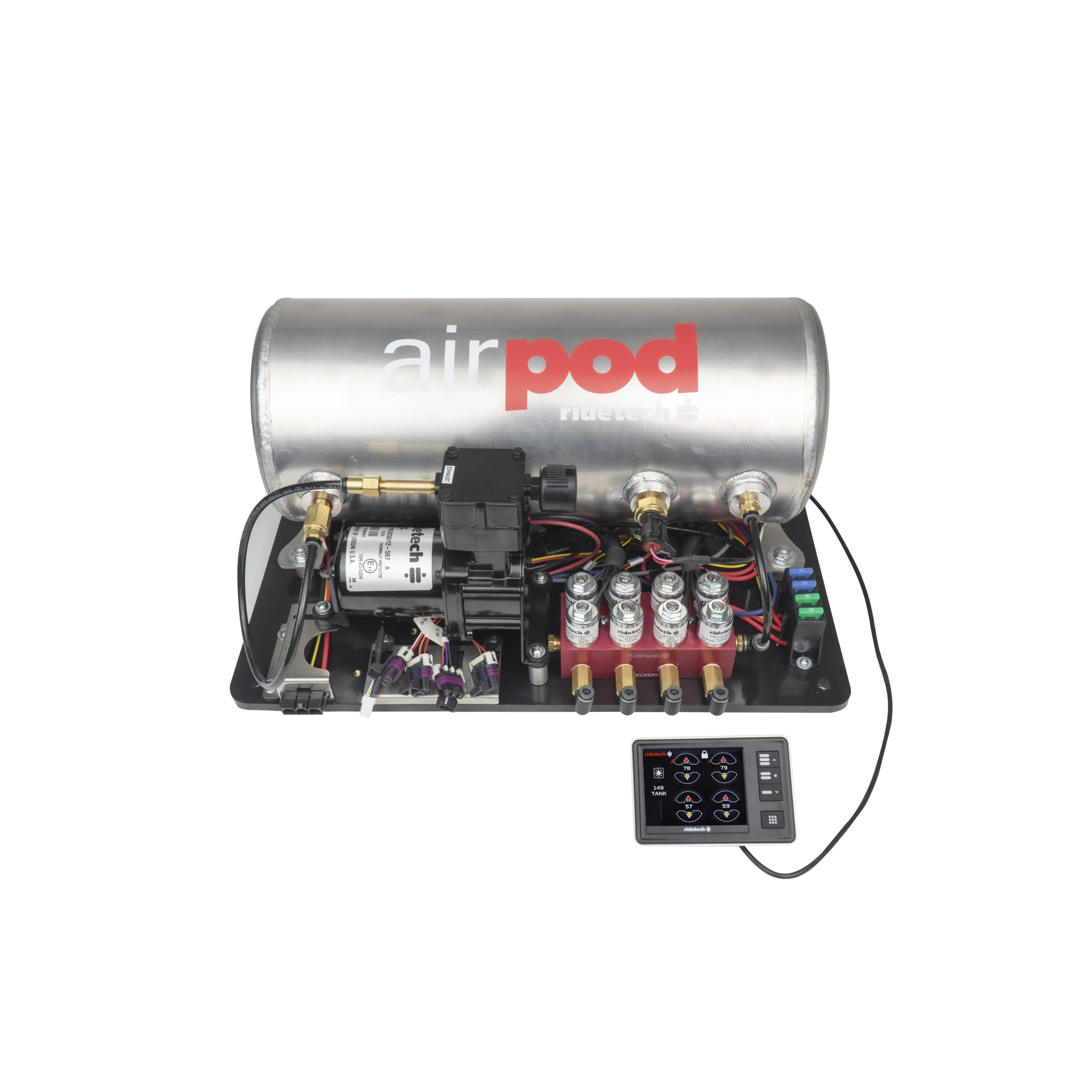 Ridetech 3 Gallon AirPod with RidePro E5 air suspension controller. 30514000