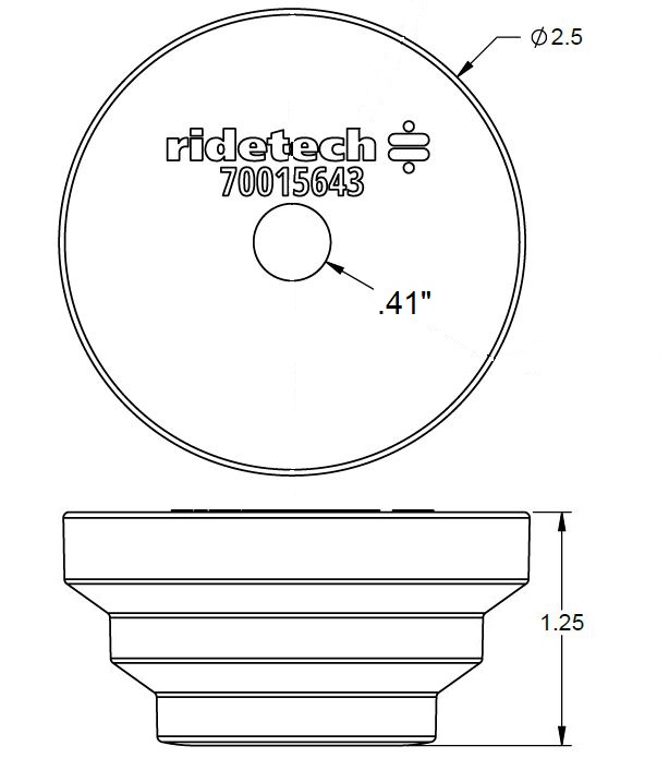 Ridetech Bump Stop, Embedded Washer, Rubber, 1.25 in. Height 70015643