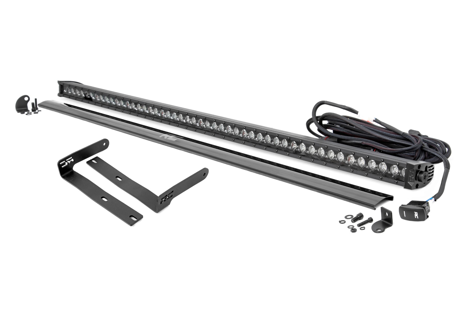 Rough Country LED Black Single Row DRL Light Bar Kit 98009