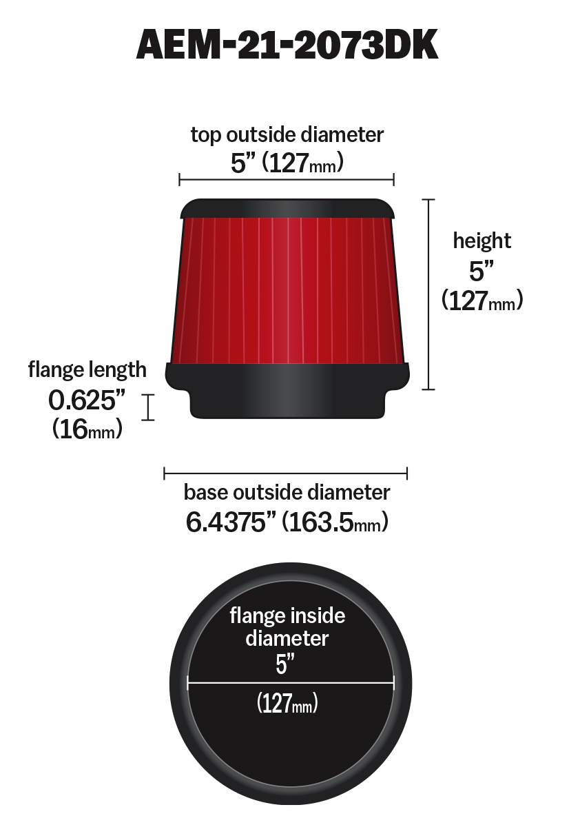 AEM Induction AEM DryFlow Air Filter 21-2073DK