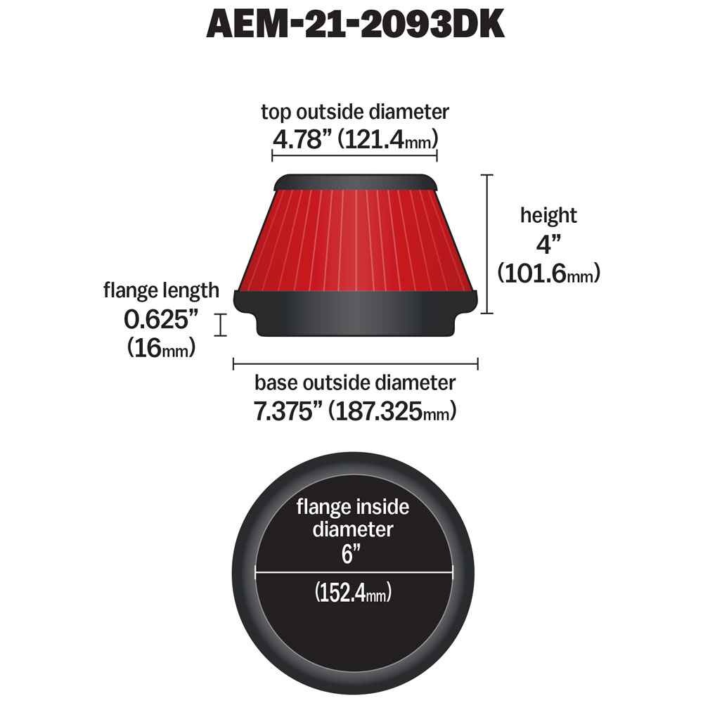 AEM Induction AEM DryFlow Air Filter 21-2093DK
