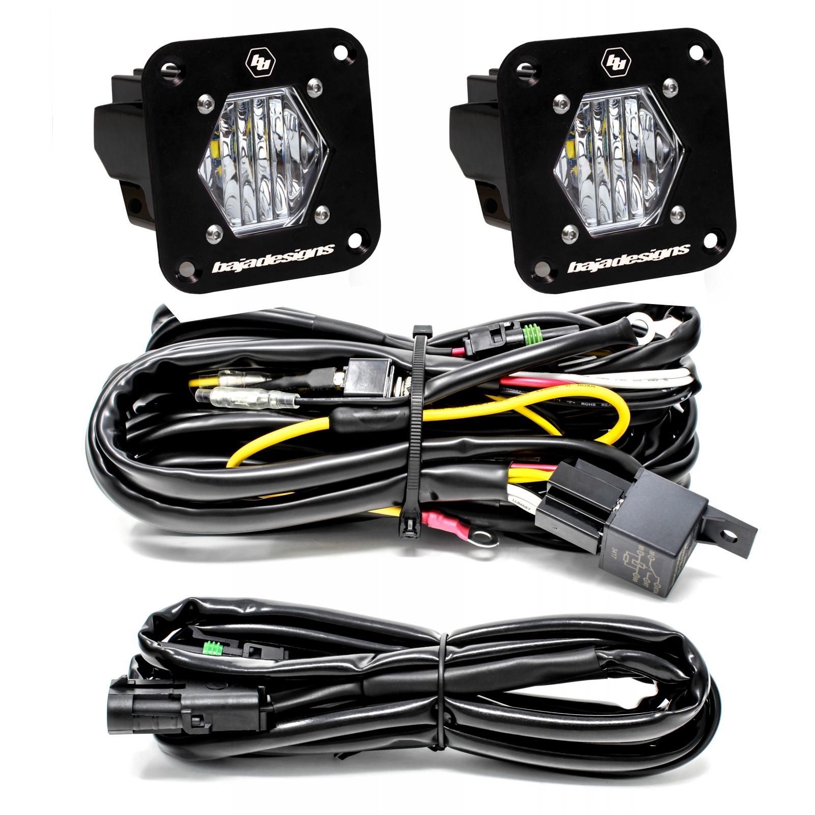 Baja Designs S1 Black Flush Mount LED Light Pod Reverse Kit 387808