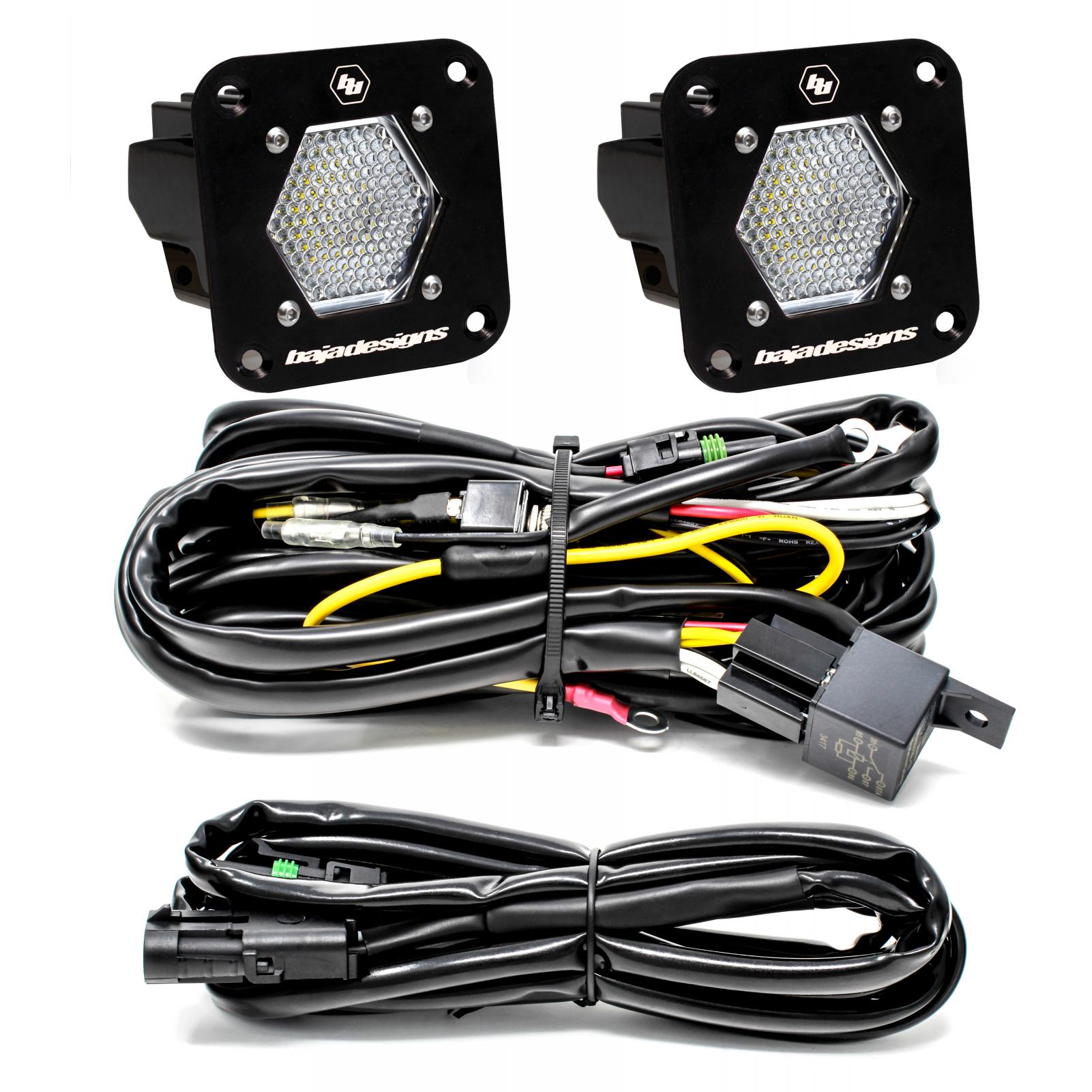 Baja Designs S1 Black Flush Mount LED Light Pod Reverse Kit 387809