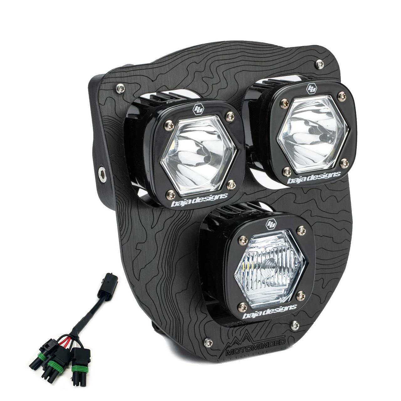 Baja Designs HusqvarnaTriple S1 "Hydra" (D/C) LED Headlight Kit w/ Hi-Low Harness 38-7019
